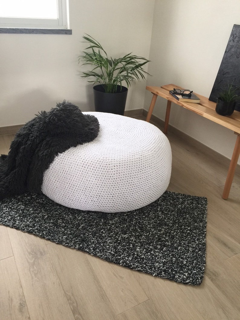Extra Large Knit Bean Bag Chair Giant Floor Pillow Seating Etsy