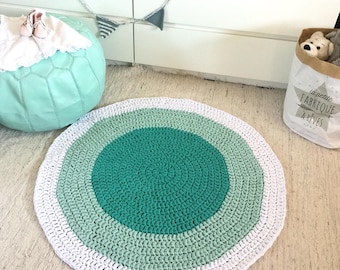 Tapete redondo pequeno, tapete circular de crochê, tapete de atividades macio de algodão para bebês, presente, decoração moderna para quarto de bebê.