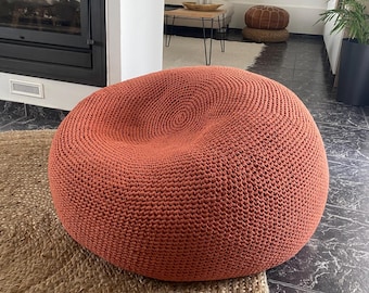 Pufão de tricô tamanho GG, assento de chão XXXL, presente exclusivo para casa nova