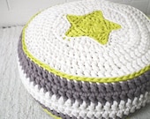 Cuscino di bambini posti a sedere, maglia cuscino rotondo piano, vivaio Pouf, Pouf Teepee con disegno a stella, regalo del bambino, piano personalizzabile Pouf