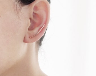 Gold Bar Ear Climbers / Gold Ear Cuff / Gold Bar Earrings / 14k Gold Filled Sterling Silver / Simple Bar Ear Cuff / Minimalist Bar Earrings