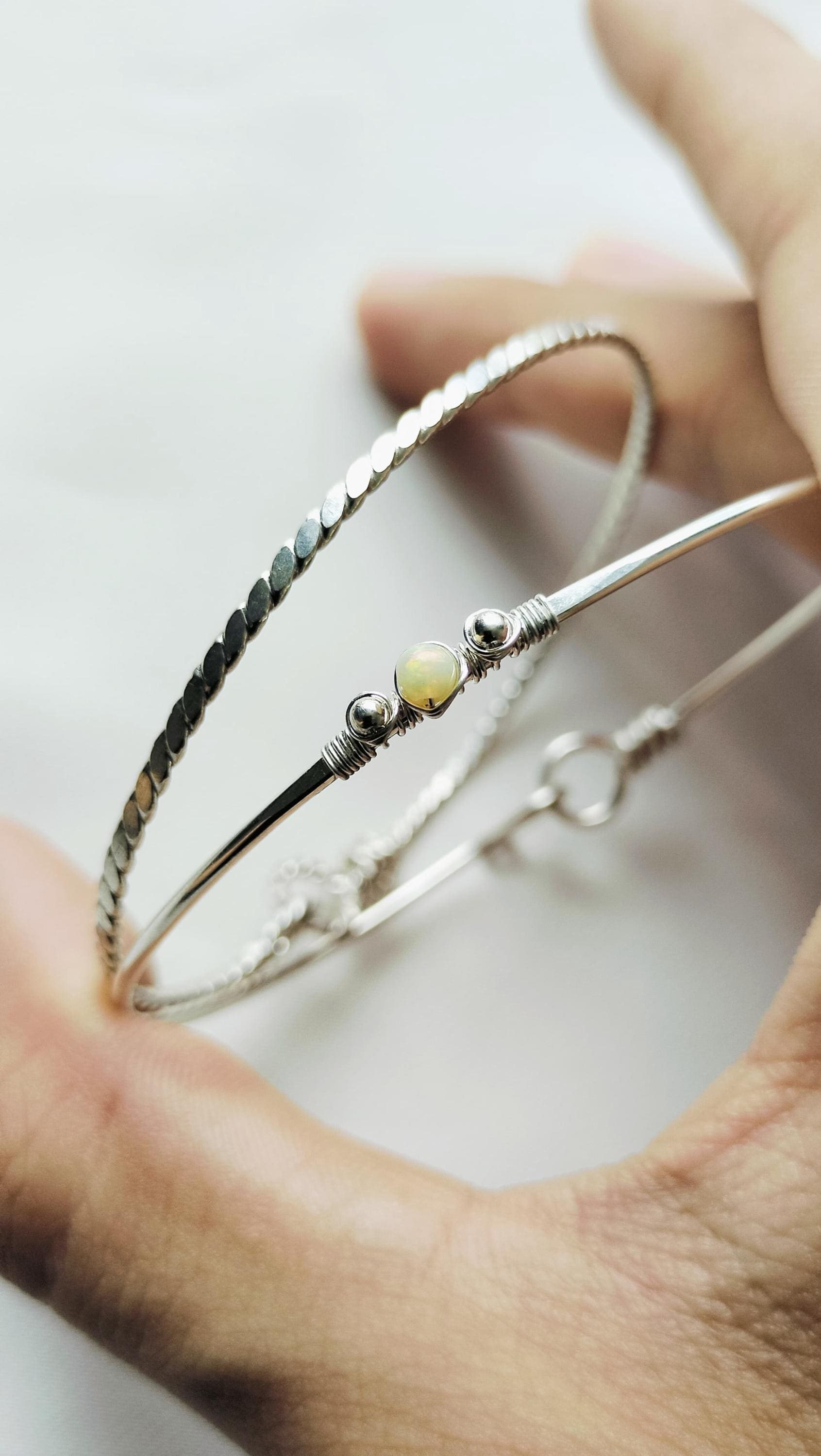 Bracciale in argento sterling con smeraldo naturale - Gioielli con pietre preziose ovali - Italia