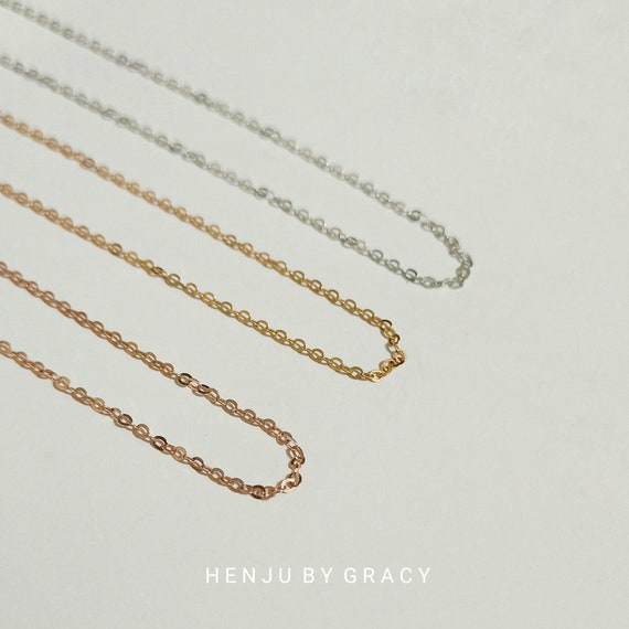 Solid Gold Chain Dainty Necklace Minimal Jewelry