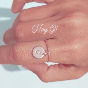 Initial Ring/ Bridesmaids Gifts/ Stamped Initial Ring/ Rose Gold Initial Rings/ Personalised Bridesmaids Gifts/ Custom Ring/ Letter Ring