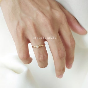Single Herkimer Diamond Ring / Gold Filled / Rose Gold Filled / April Birthstone Ring / Gold Herkimer Diamond / Boho Crystal Ring / Dainty