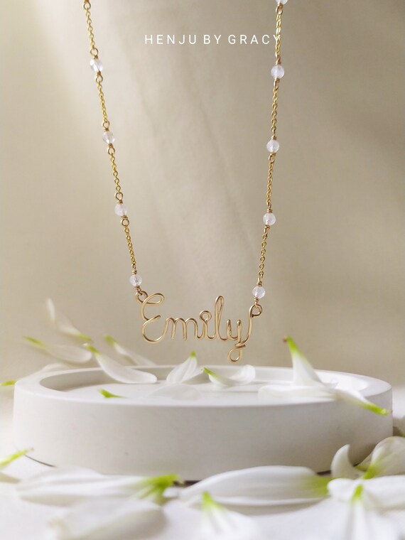 Emily name necklace gold best sale