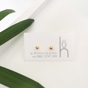 Ball Earrings 4 mm/ Gold Studs / Minimalist Stud Earrings / Ball Studs / Dot Earrings / Minimalist Earrings / Modern Earrings / Simple Studs