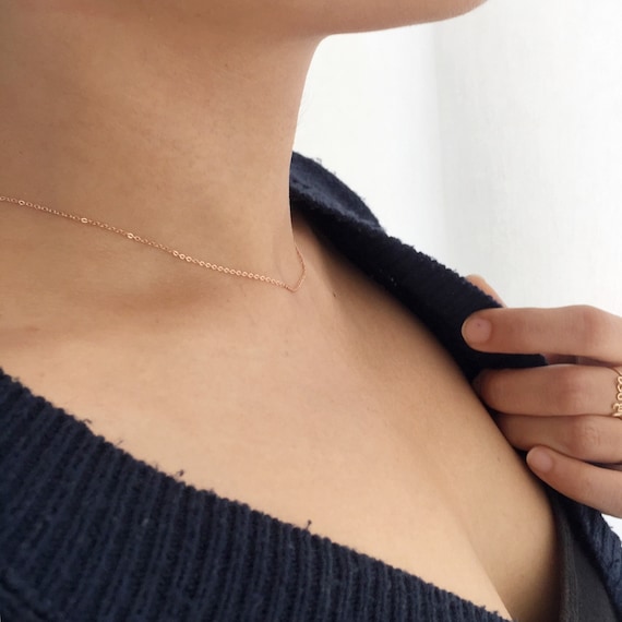 Dainty Layering Necklace Thin Gold Chain 14k Gold Filled Chain Choker  Chain Delicate Thin Chain Necklace Dainty Layering Necklace