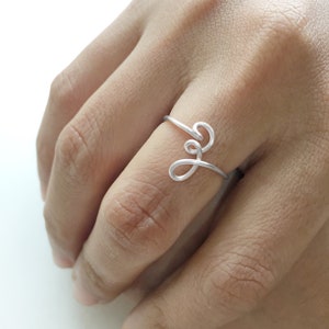 Lowercase Z Ring / R Initial Ring / Custom Initial Ring / M Ring Gold Filled / Sterling Silver/ Dainty Ring