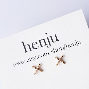 Gold X Earrings / X Studs / Minimalist Stud Earrings / Cross Earrings / X Earrings / Minimalist Earrings / Modern Earrings