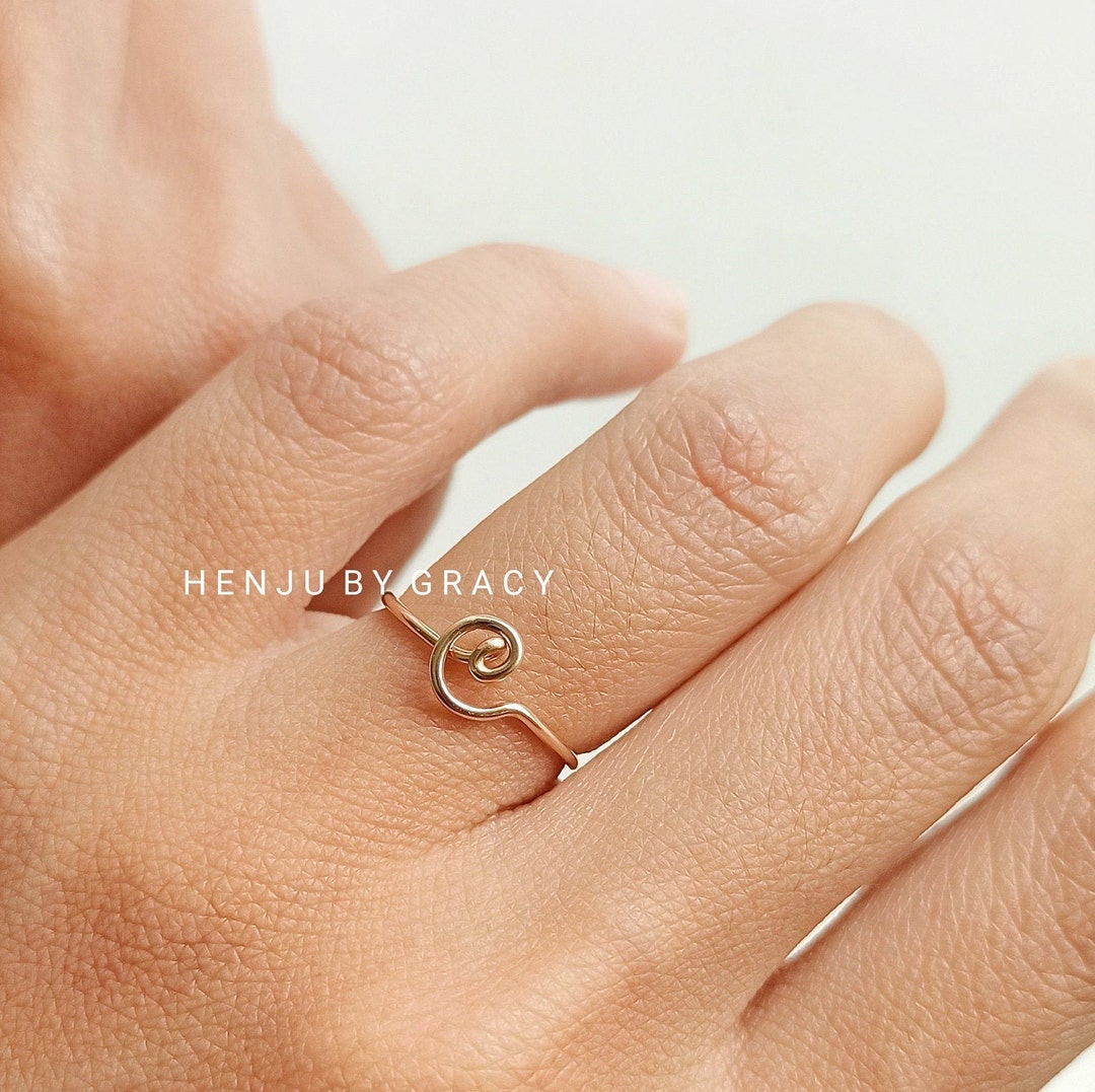 JewelersClub Accent Black Diamond Initial Letter Ring for