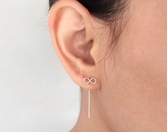 Infinity Ear Jackets / Ear Jackets Gold / Simple Gold Infinity Earrings / Simple Earrings