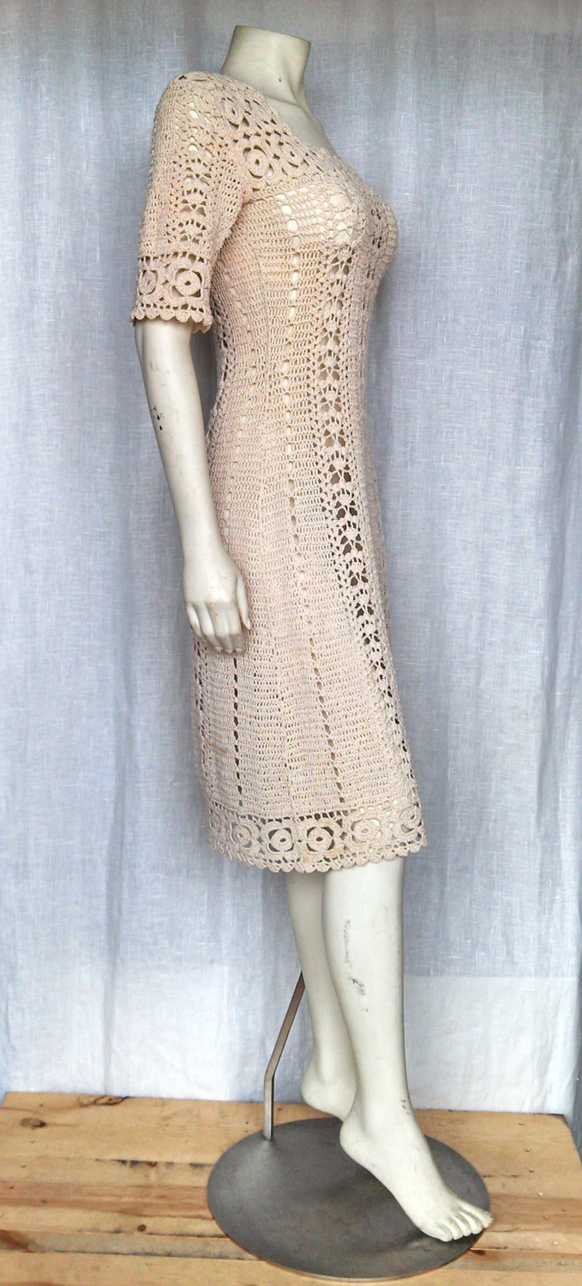 Reserved. Vintage 60's Exquisite Crochet Dress Etsy