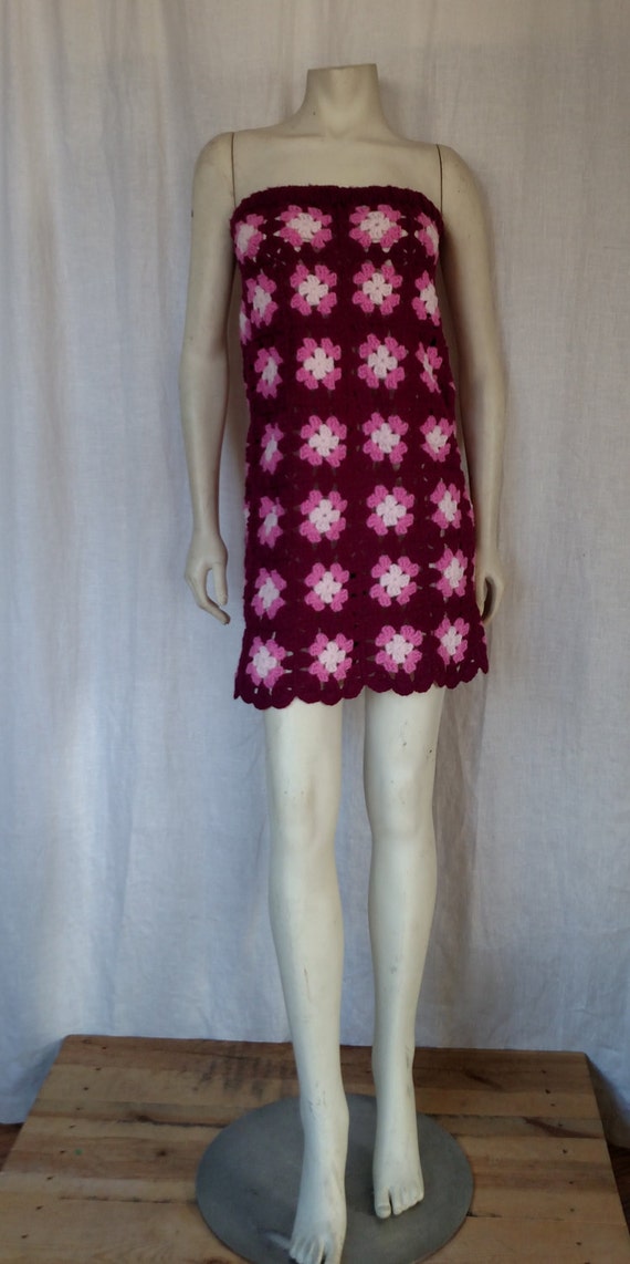 crochet 70s dress