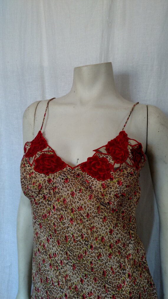 90s Rose 'n Cheetah Slip Dress