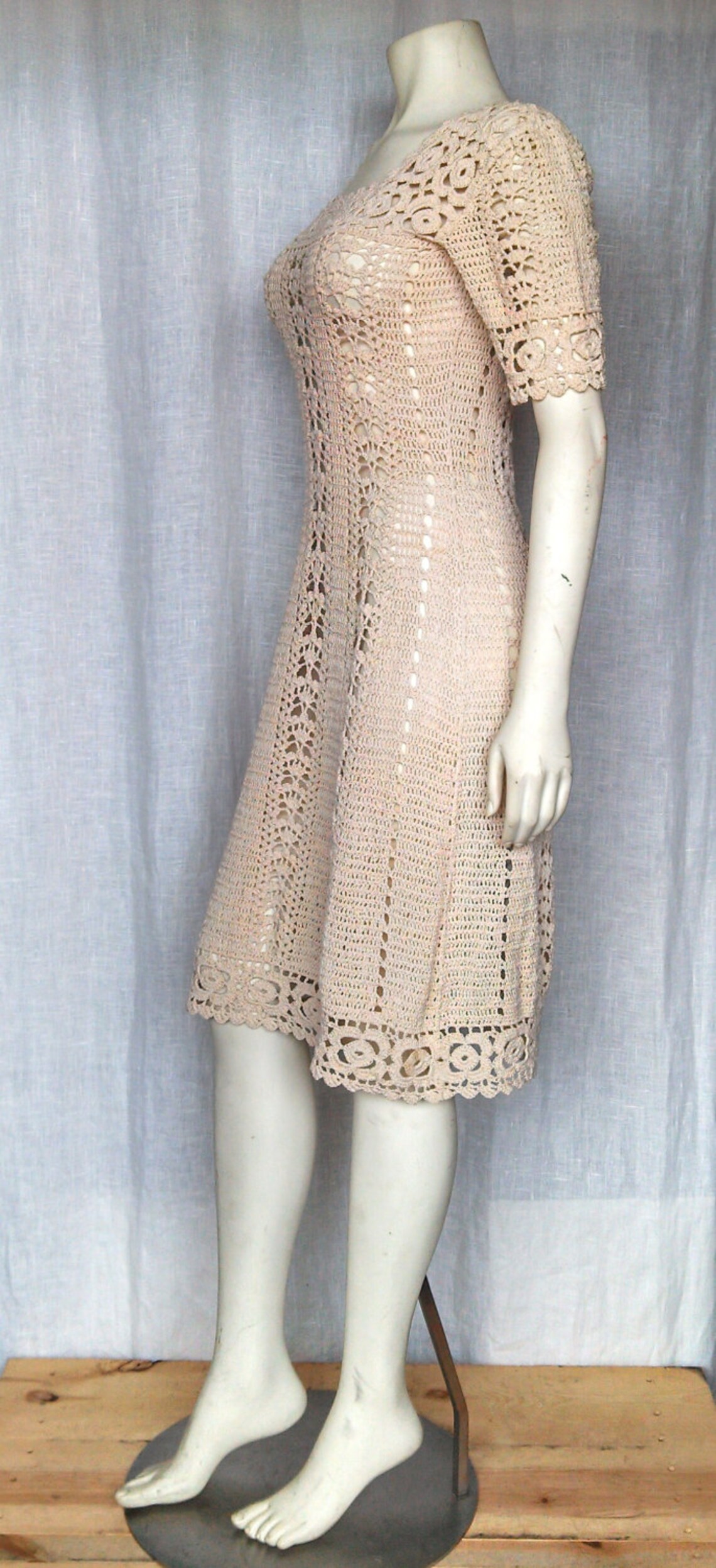 Reserved. Vintage 60's Exquisite Crochet Dress Etsy