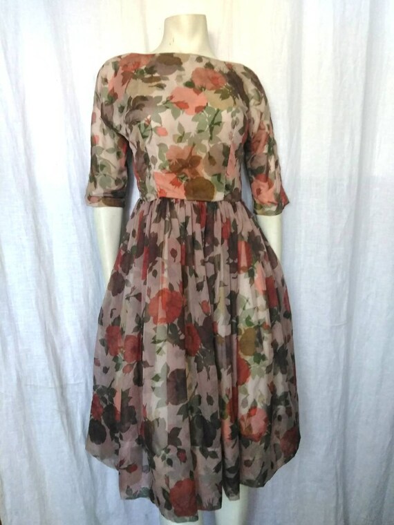 50s Peekaboo Print Tea Dress