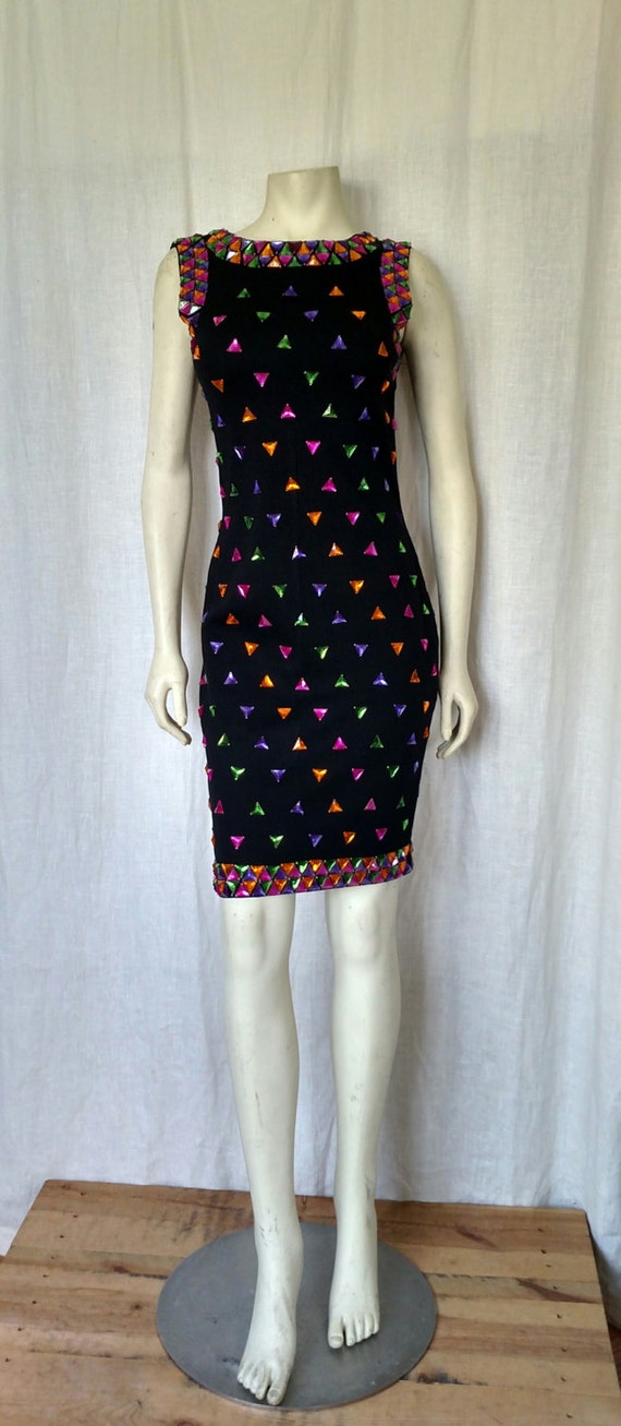 80s Prismatic Bodycon Dress