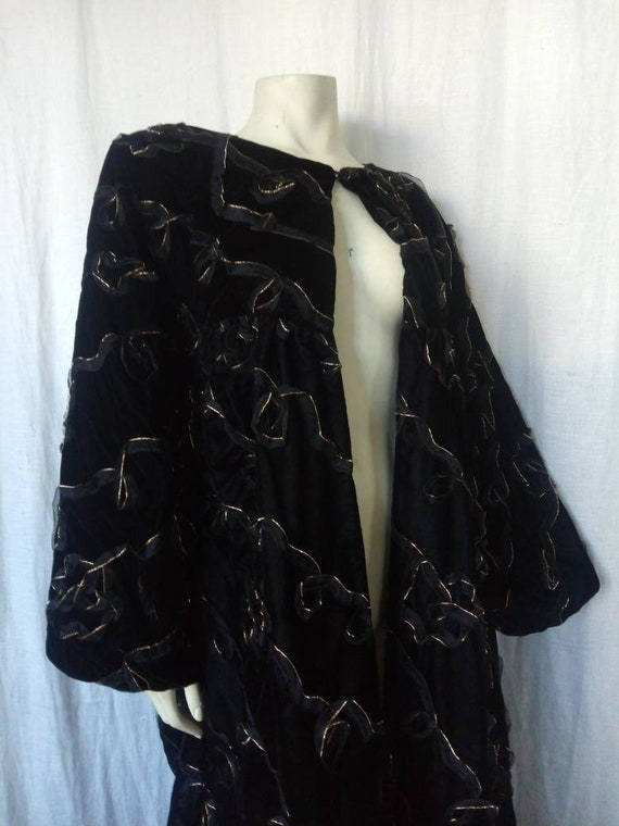 60s Baroque Velvet Opera Coat - Floor Length