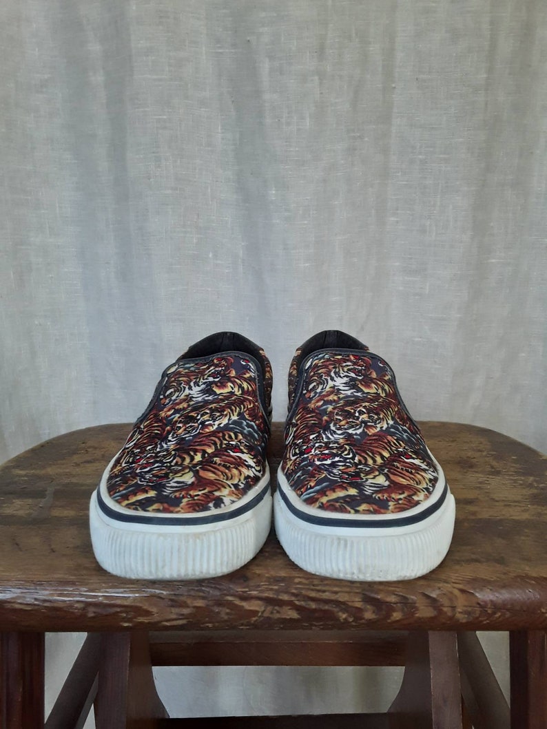 kenzo tiger slip on sneakers