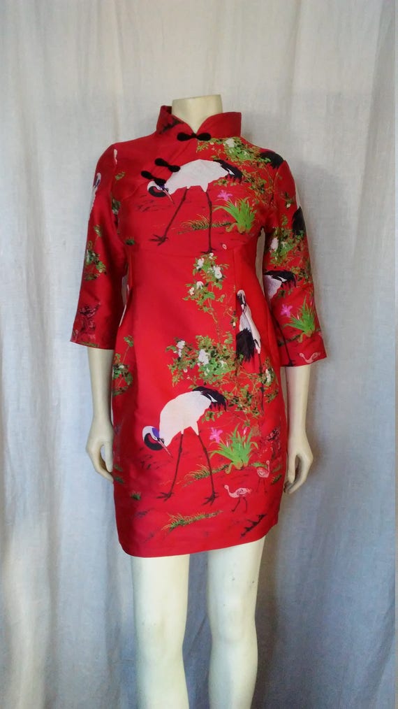 Embossed Crane Minidress