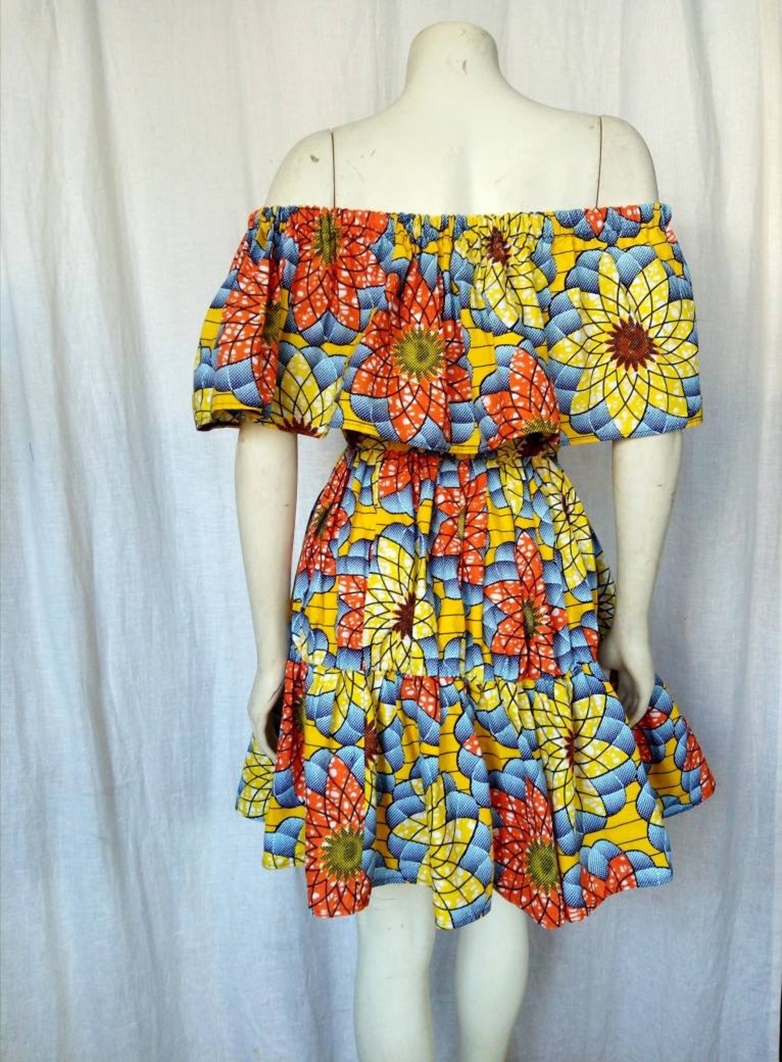 80s Caribbean Dancehall Dress Etsy