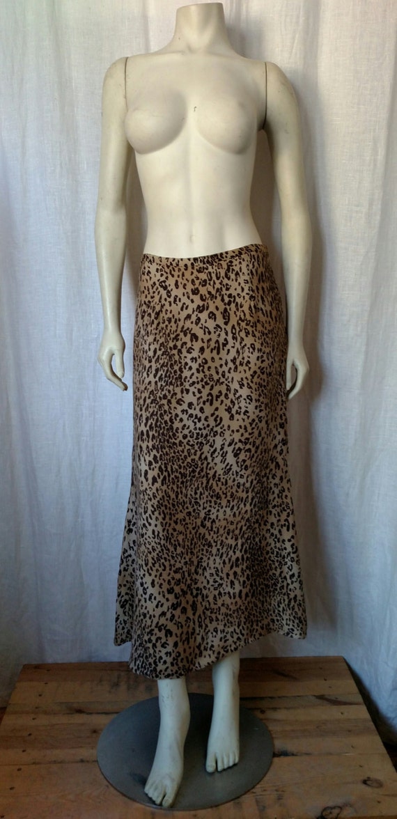 Vintage 90s Silk Animal Print Maxi