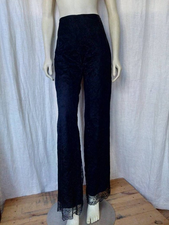 Glam Rock Black Lace Pants