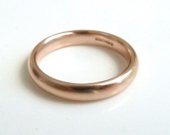 Recycled 9ct Rose Gold Wedding Band - 3mm Court Shape Ring