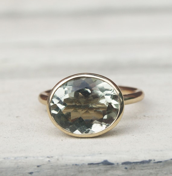 duidelijk Beperking Dageraad 4ct Green Amethyst Stacking Ring in Recycled 9ct Gold - Etsy Israel