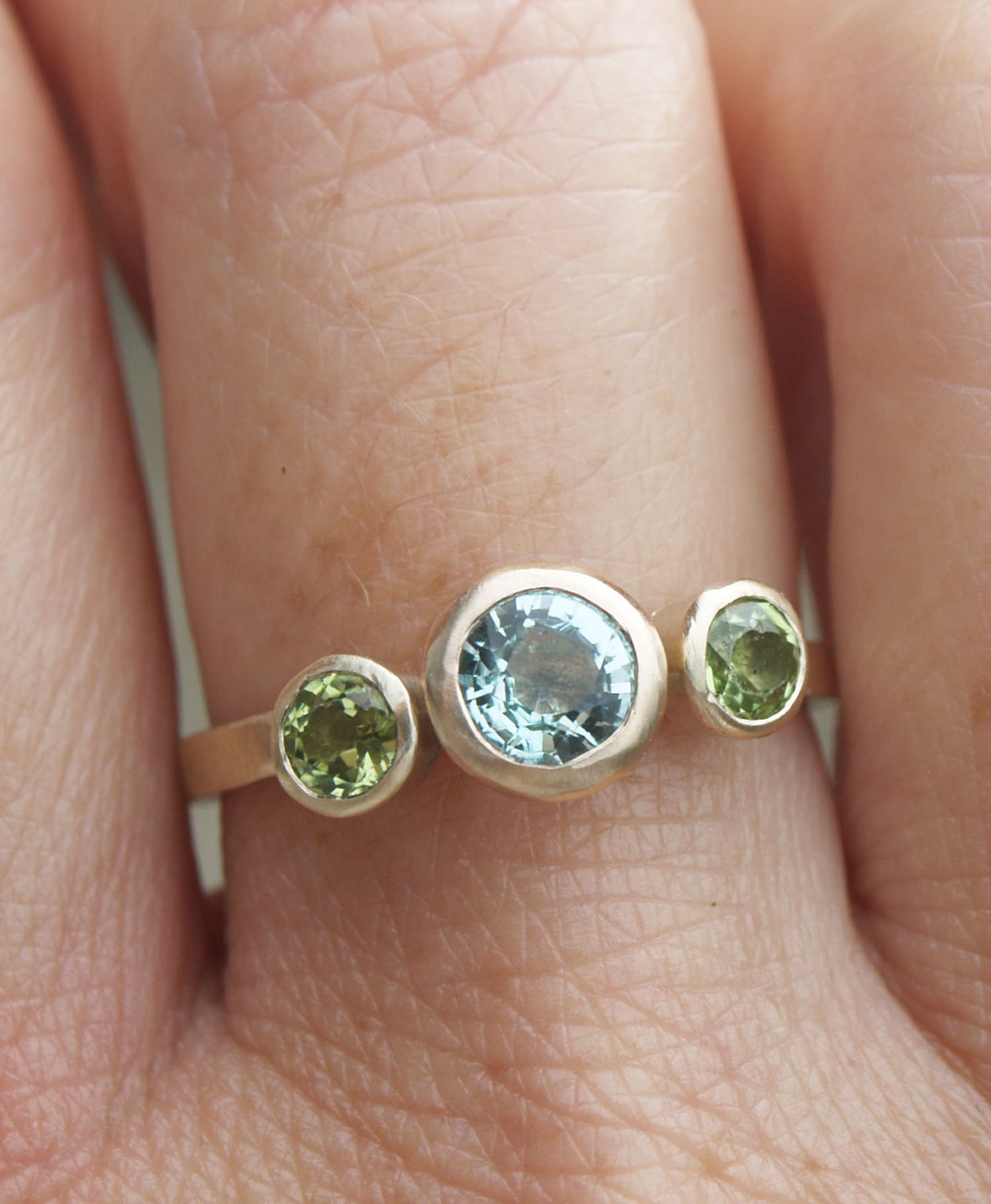 Ring Gold Mit Grnem Stein