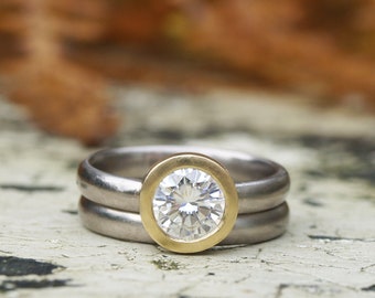 Fairtrade 18ct gold  engagement ring set