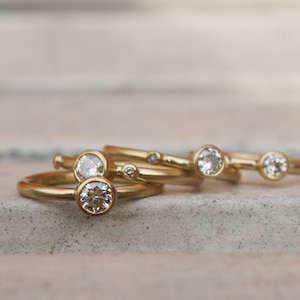 18ct recycled gold moissanite ring stacking set image 6