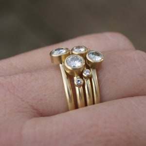 18ct recycled gold moissanite ring stacking set image 5