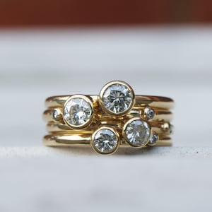 18ct recycled gold moissanite ring stacking set image 1