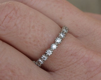 Diamond half eternity ring in 18ct recycled white gold
