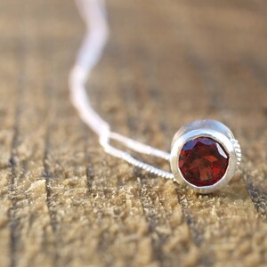 Garnet slider necklace, garnet pendant