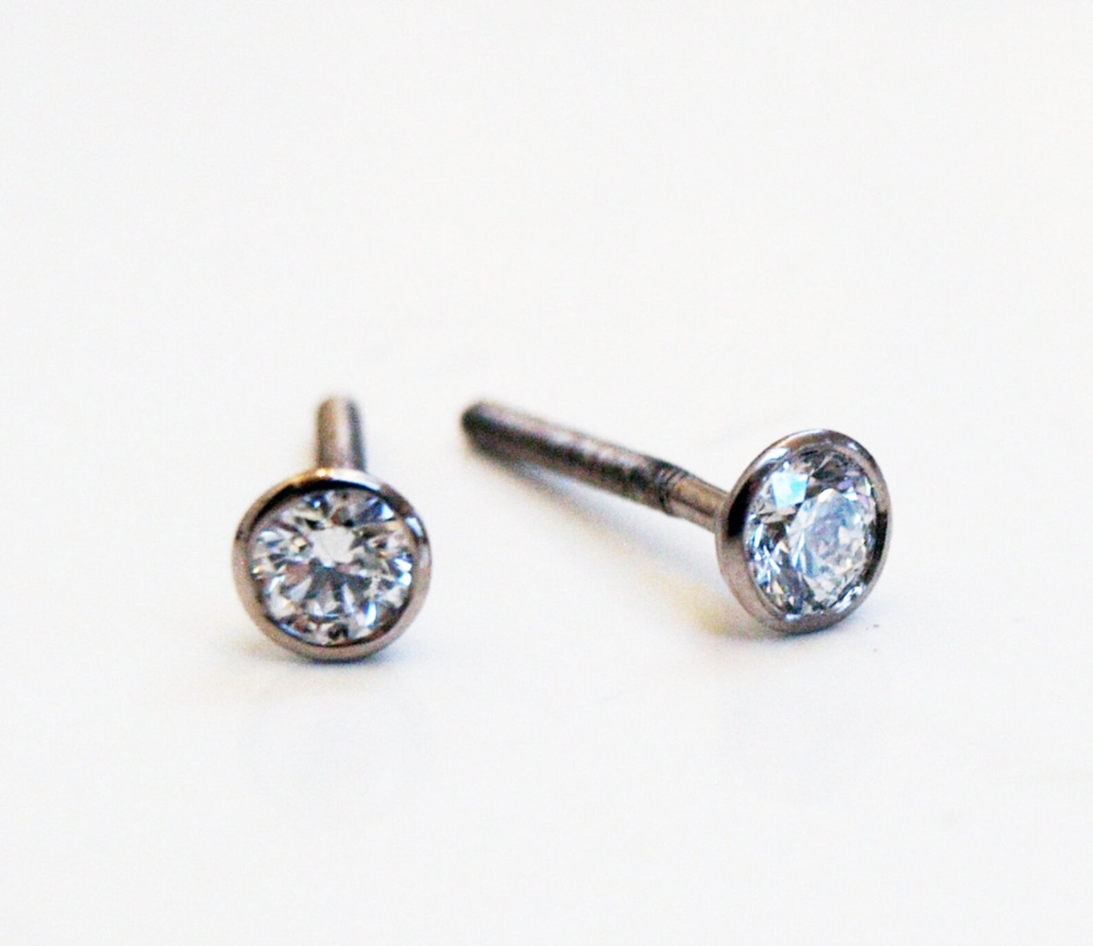 18ct white gold martini style diamond earrings 18ct gold Etsy