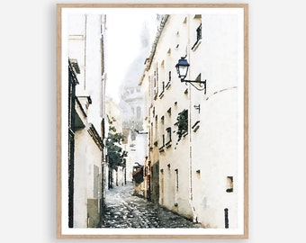 Montmartre Artwork Paris Painting Download Printable Wall Art, French Art Print France Decor City Travel Wall Art 5x7 8x10 11x14 16x20 18x24