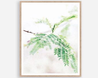 Fern Print Abstract Nature Art Watercolor Painting Digital Printable, Leaves Wall Art Botanical Art Spa Decor 5x7, 8x10, 11x14, 16x20, 18x24