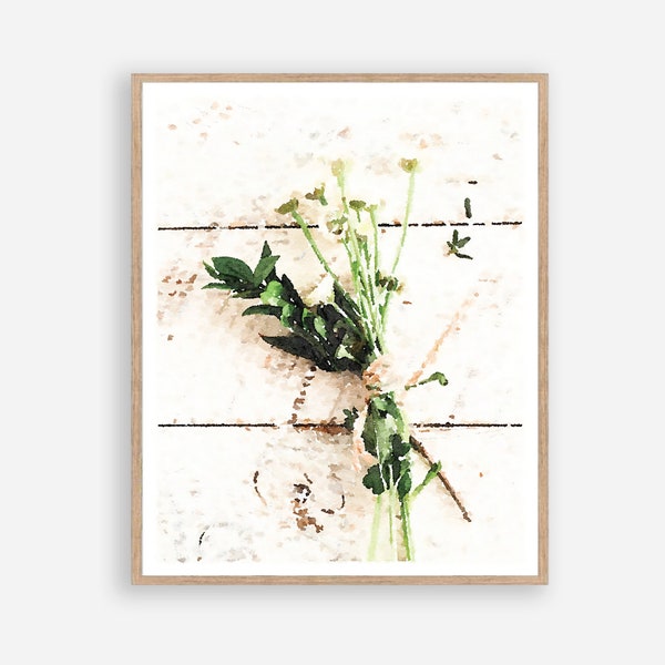 Flower Bundle Neutral Farmhouse Print, Floral Wall Art, Digital Printable, Rustic Decor, Natural Botanical 5x7, 8x10, 11x14, 16x20, 18x24