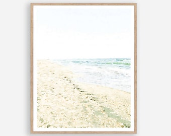 Airy Beach Landscape Abstract Painting Watercolor Print Digital Download, Coastal Decor, Neutral Wall Art Calm 5x7 8x10, 11x14, 16x20, 18x24