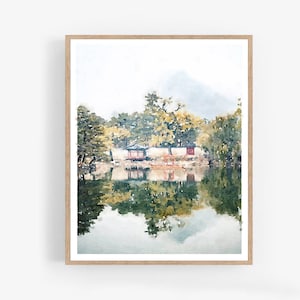 Seoul Watercolor Painting South Korea Print Digital Download Printable Wall Art Asian Landscape Korean Travel 5x7, 8x10, 11x14, 16x20, 18x24
