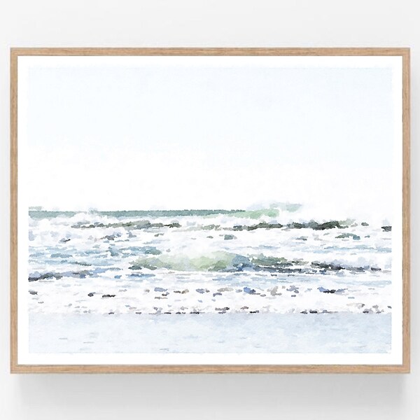 Large Beach Watercolor Art Etsy