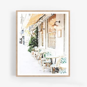 Paris Print France Cafe Neutral Large Poster Digital Wall Art Building Street Architecture Photography French 5x7, 8x10, 11x14, 16x20, 18x24