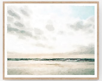 Abstract Watercolor Landscape Print Digital Download, Neutral Wall Art Painting Modern Home Decor Photography 5x7, 8x10, 11x14, 16x20, 18x24