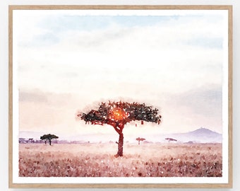 South Africa Safari Landscape Photograph Outdoor Nature Wall Art Poster Print