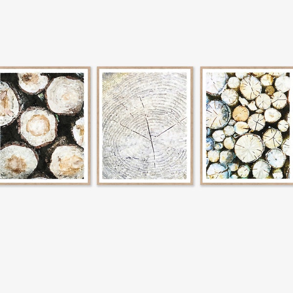 Abstract Nature Inspired Gallery Set of 3 Prints, Download Printables, Biophilic Earth Tone Prints Moody Wall Art 5x7 8x10 11x14 16x20 18x24