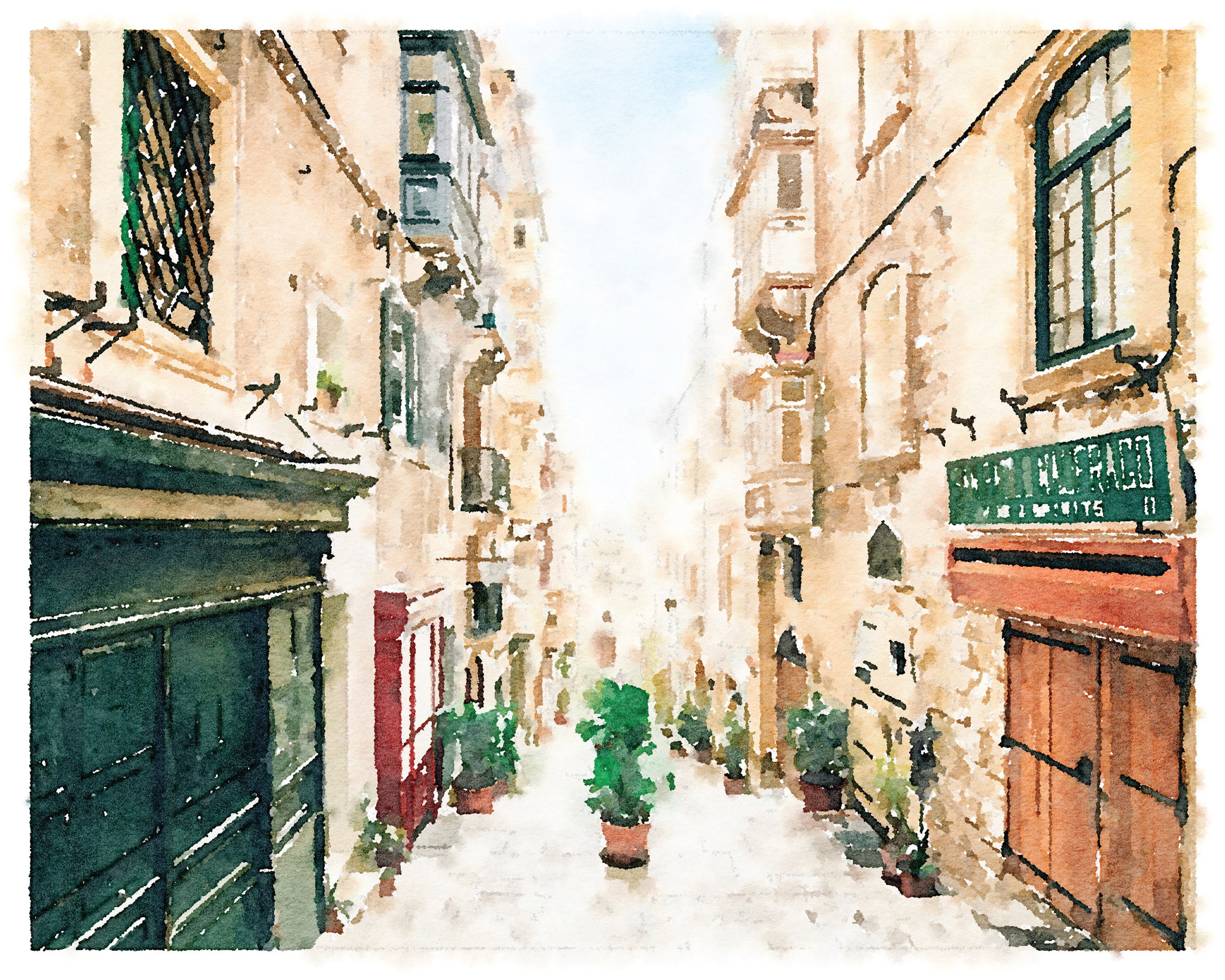 Valletta Malta Watercolor Wall Art Digital Download Vintage Etsy Canada