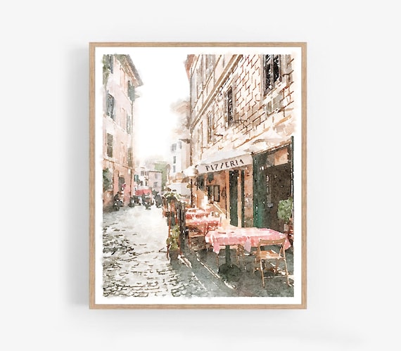Rome Pizzeria Italy Print Travel Wall Art Digital Download